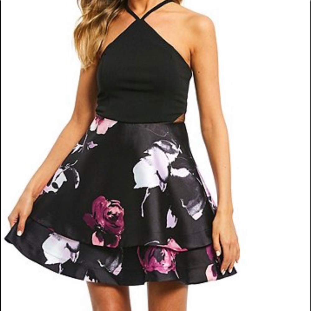 Xtraordinary Navy/Floral Party Dress